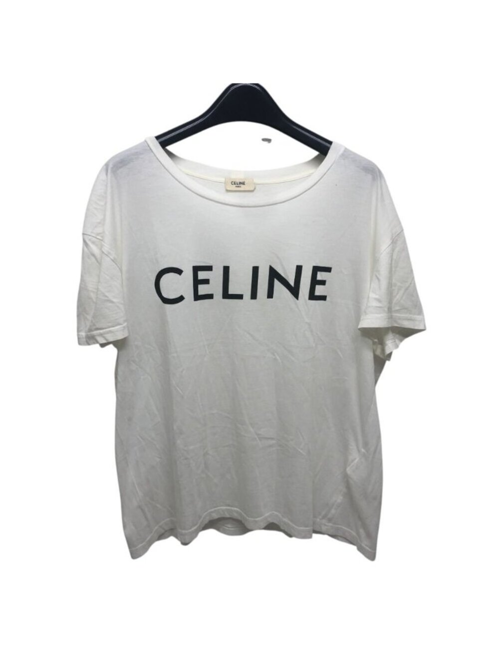 Celine Short Sleeve T-Shirt Classic Print Jersey Front Logo Cotton White